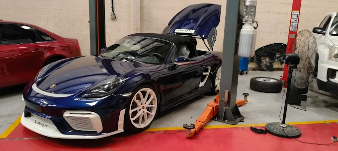 Luxury car in garage for car service packages in Dubai